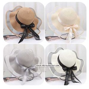 کلاه حصیری لبه چین دار