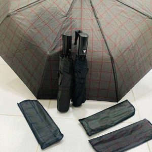 چتر سه تاشو نیم اتومات طرح چهار خونه